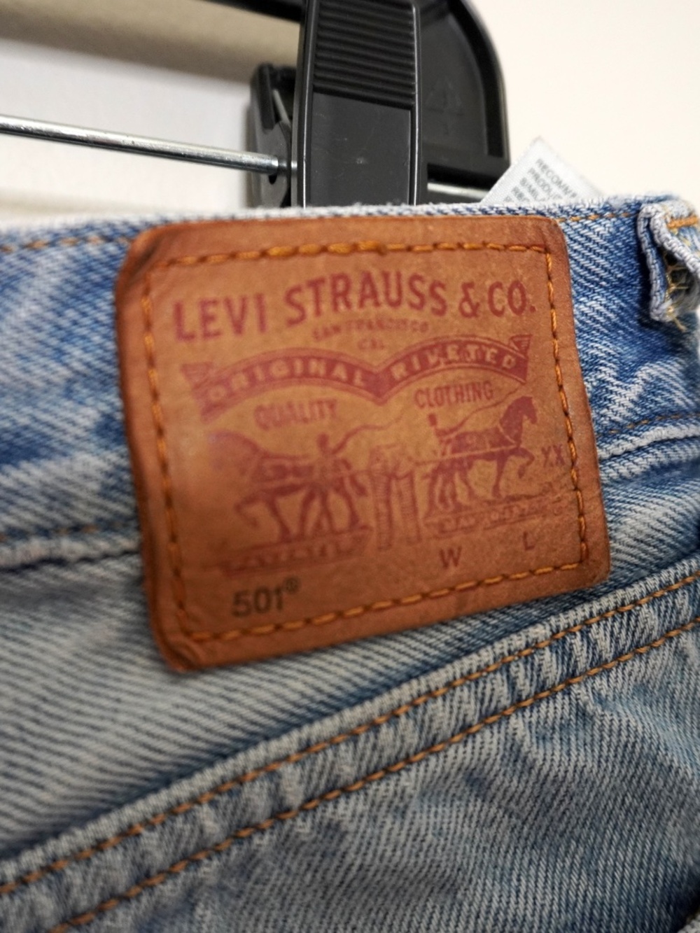Levi's 501 Original cut-off denim shorts, Size 30 - Picture 3 of 5